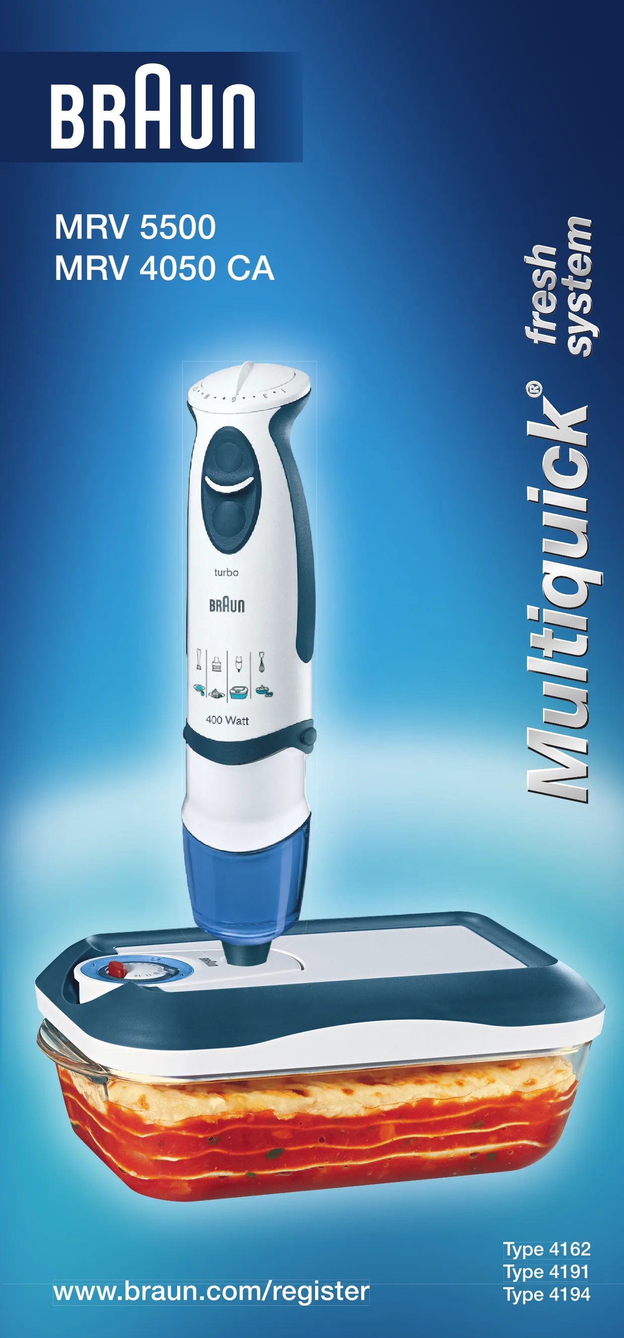 Первая страница инструкции Braun MR5500
