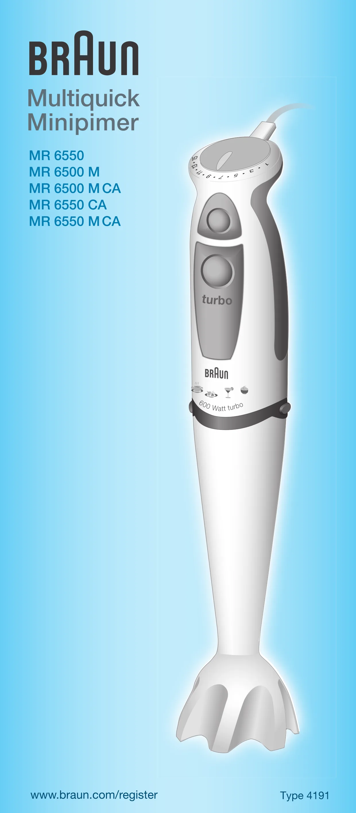 Первая страница инструкции Braun MR6550