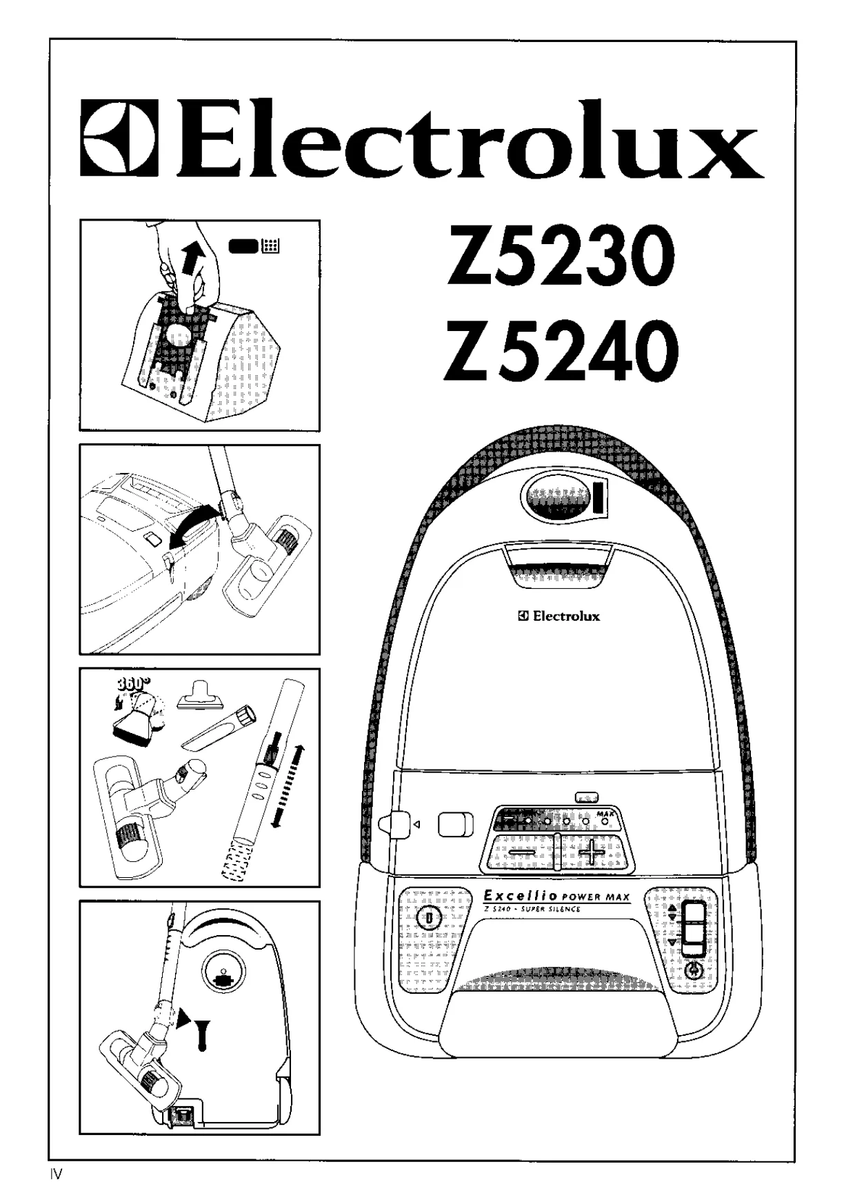 Первая страница инструкции Electrolux Z5230