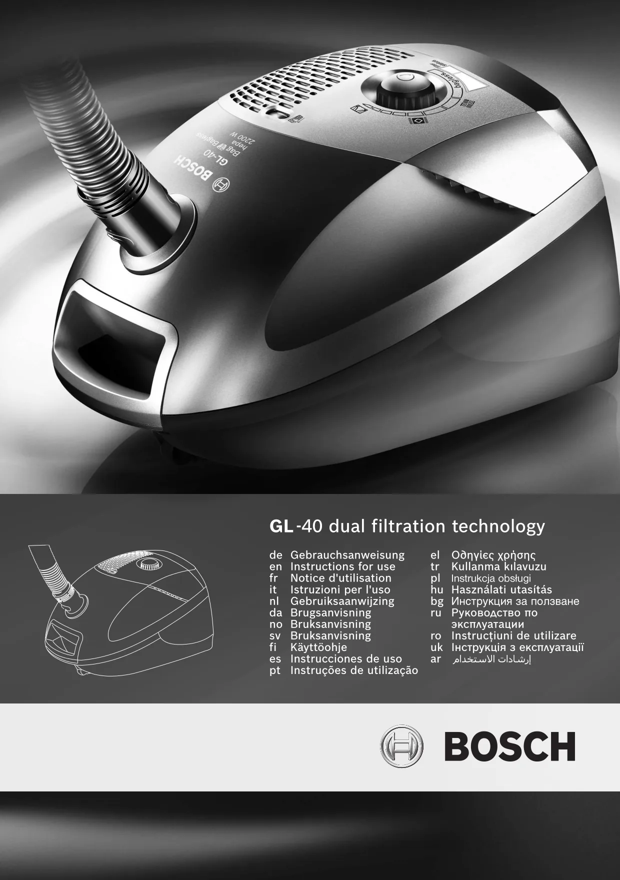 Первая страница инструкции Bosch BSGL41666/01
