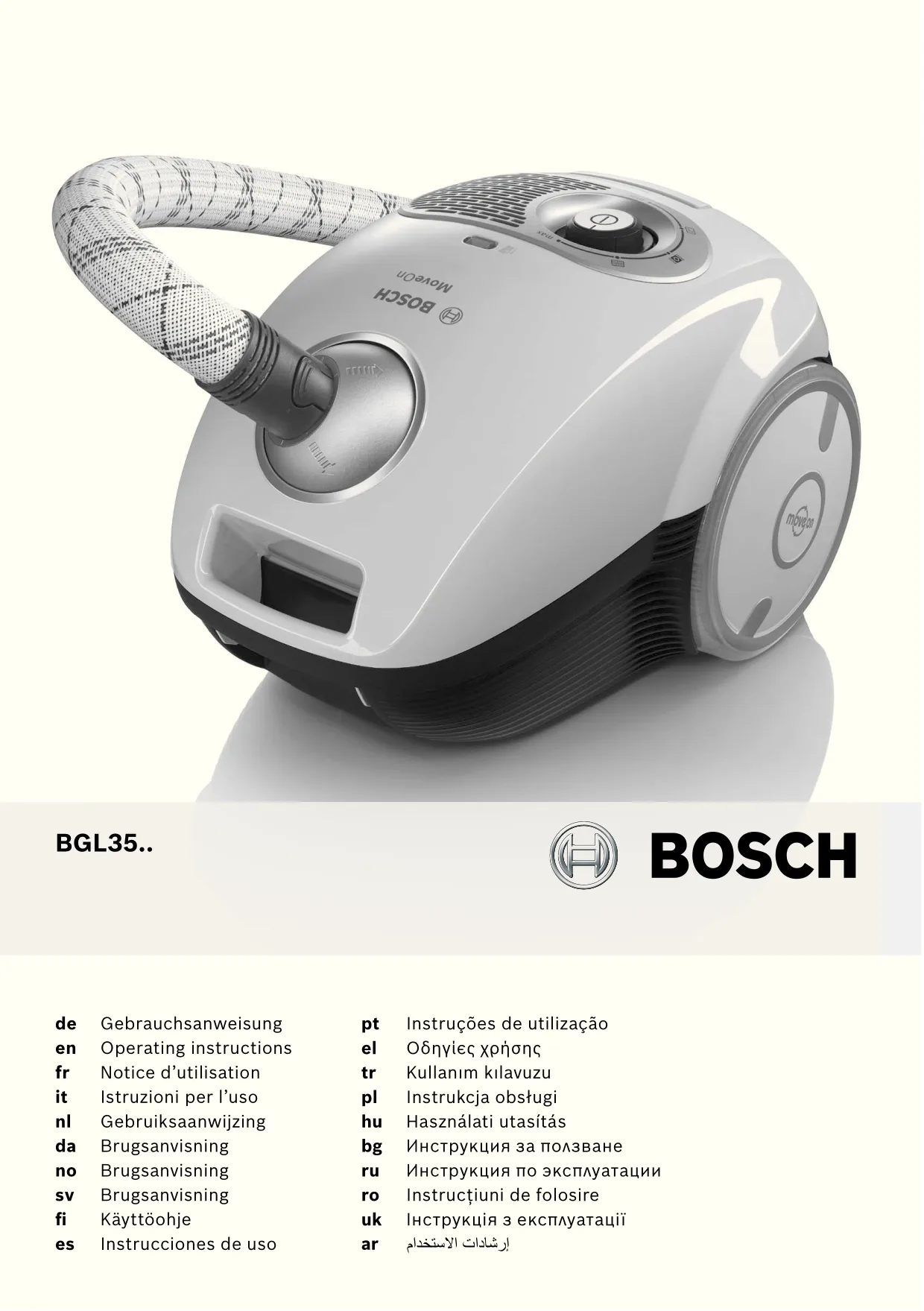 Первая страница инструкции Bosch BGL35MOV14/01