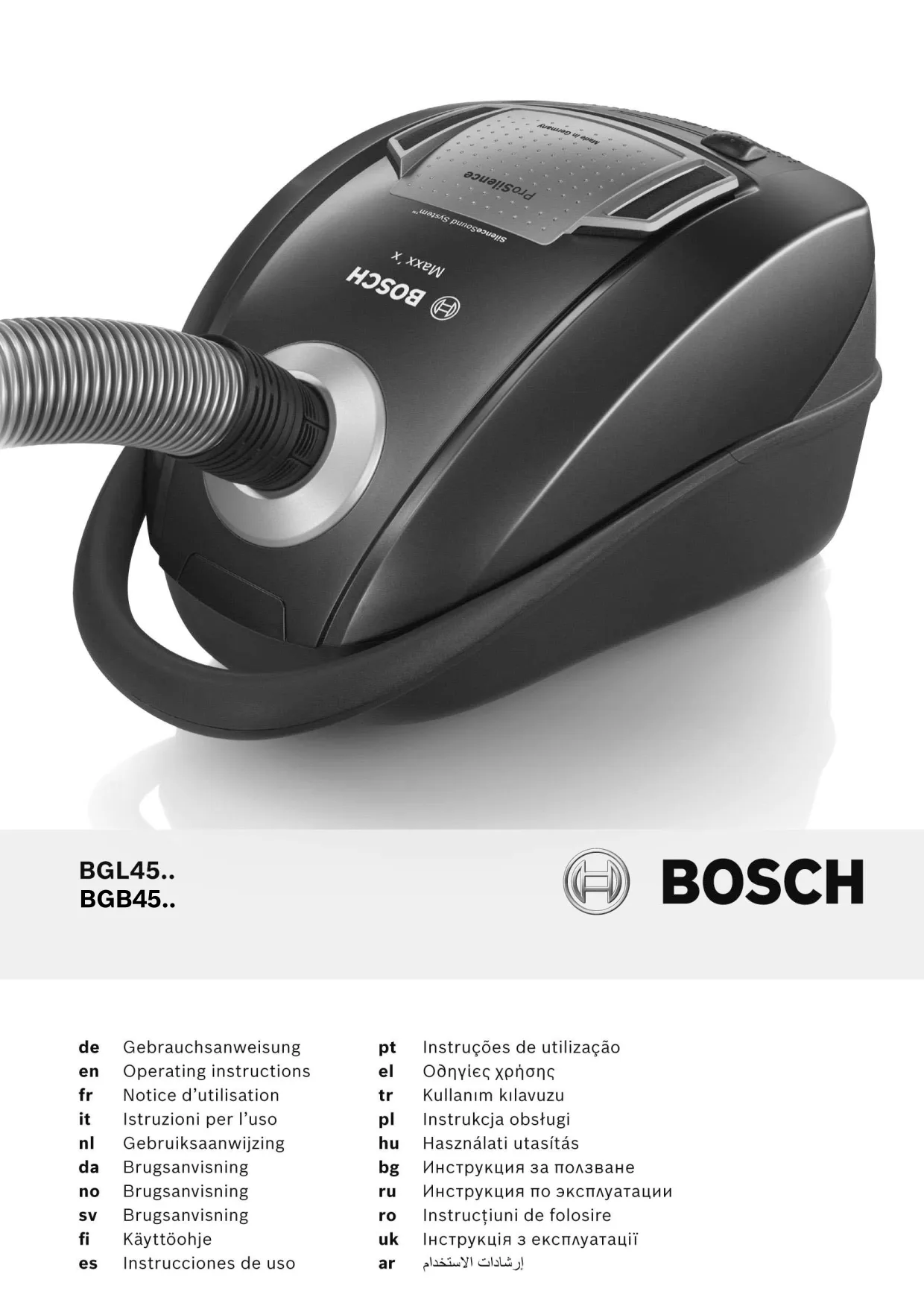 Первая страница инструкции Bosch BGB452530/03