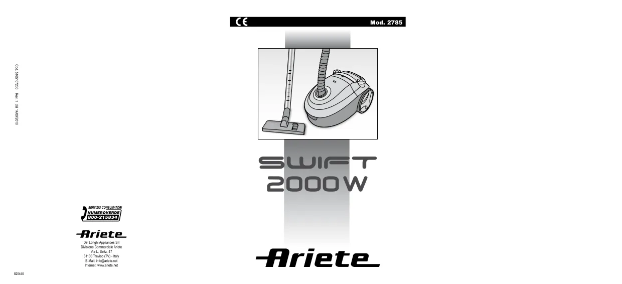 Первая страница инструкции Ariete 2785