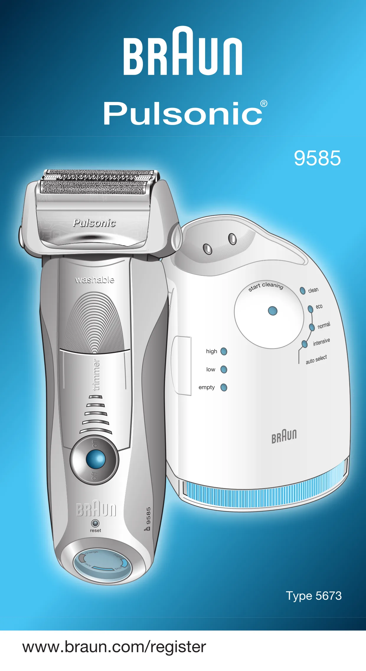 Первая страница инструкции Braun 9585