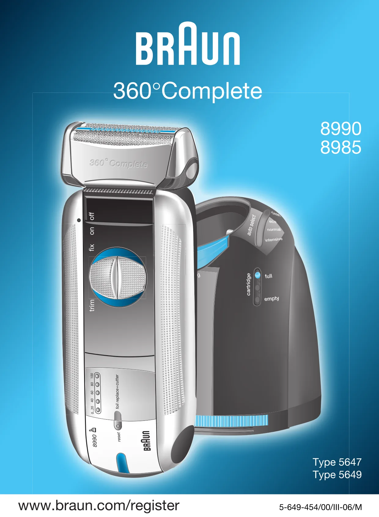 Первая страница инструкции Braun 8985