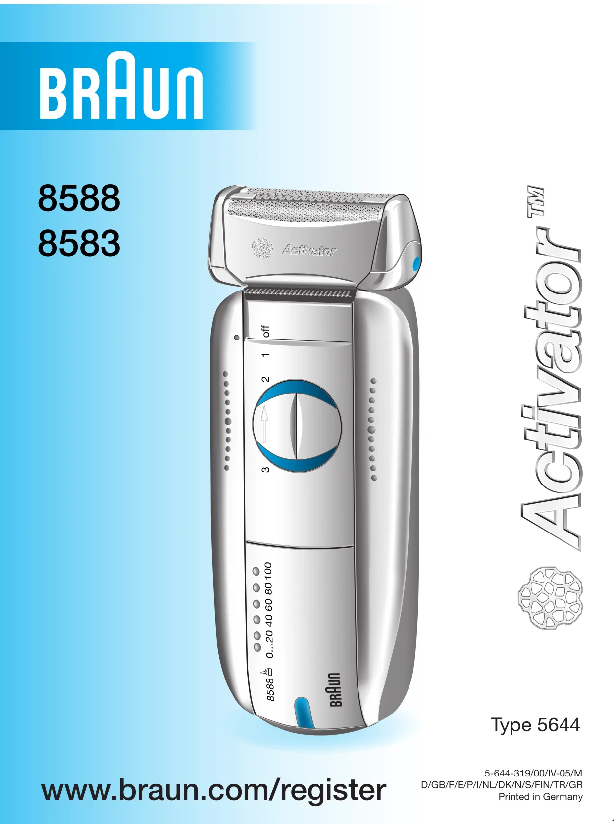 Первая страница инструкции Braun 8583