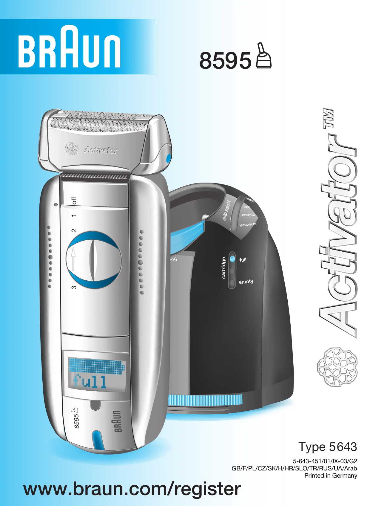 Первая страница инструкции Braun 8595