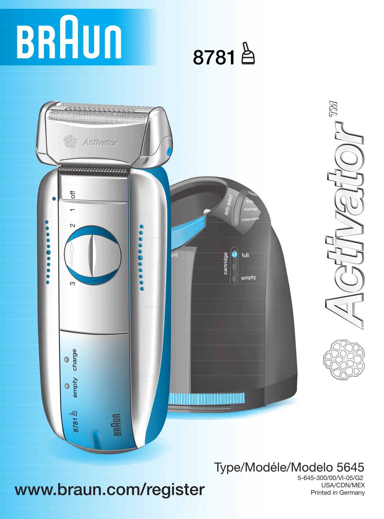 Первая страница инструкции Braun 8781