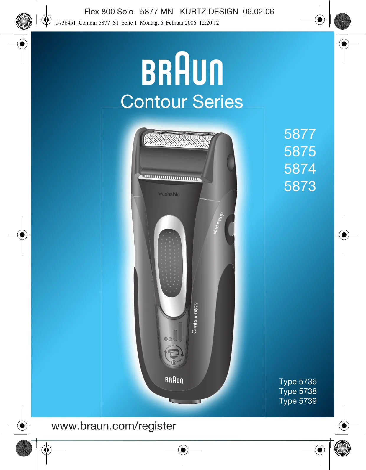 Первая страница инструкции Braun 5877