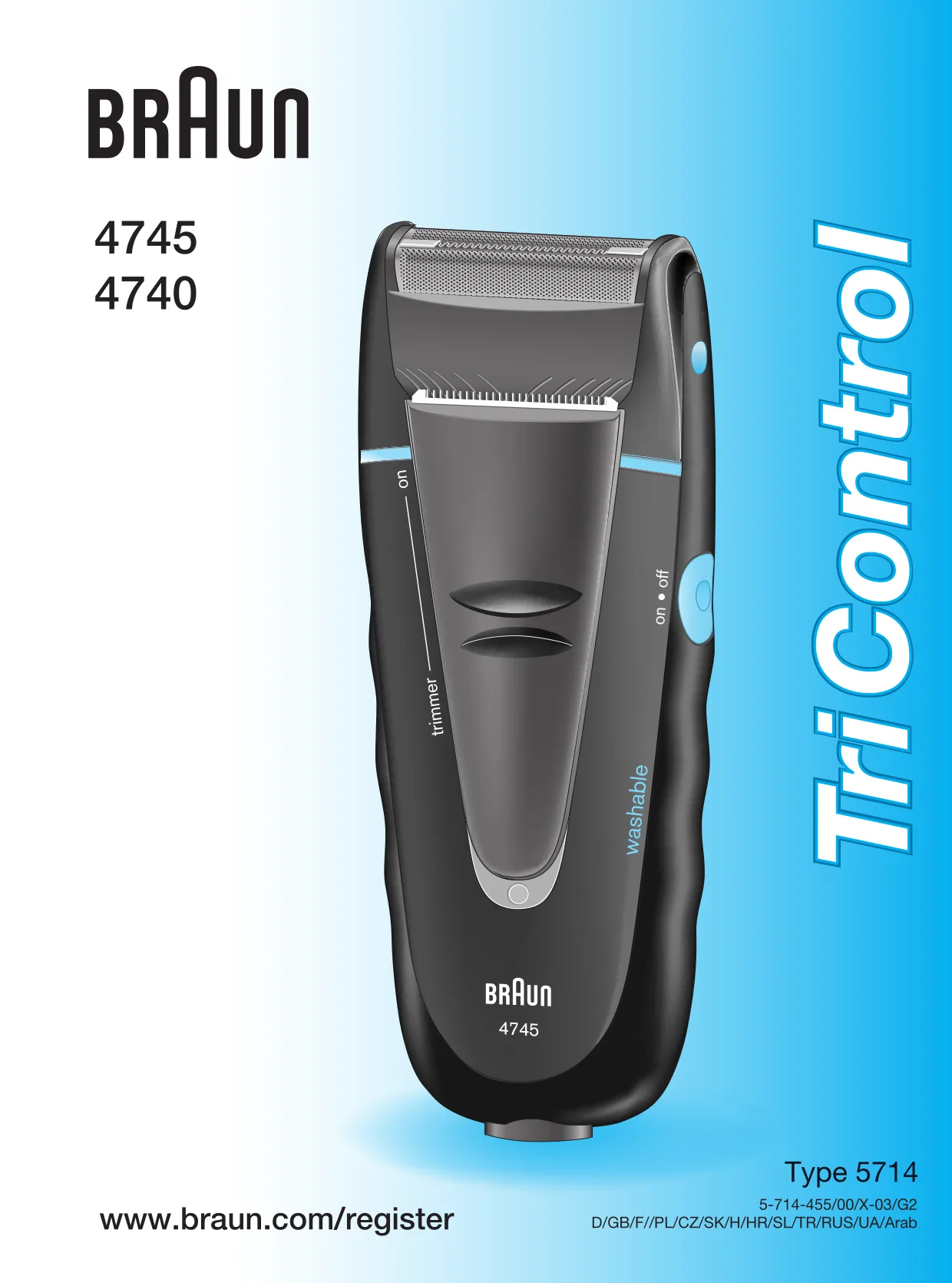 Первая страница инструкции Braun 4745