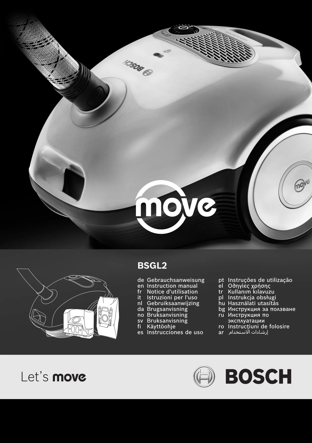 Первая страница инструкции Bosch BSGL2MOVE8/09