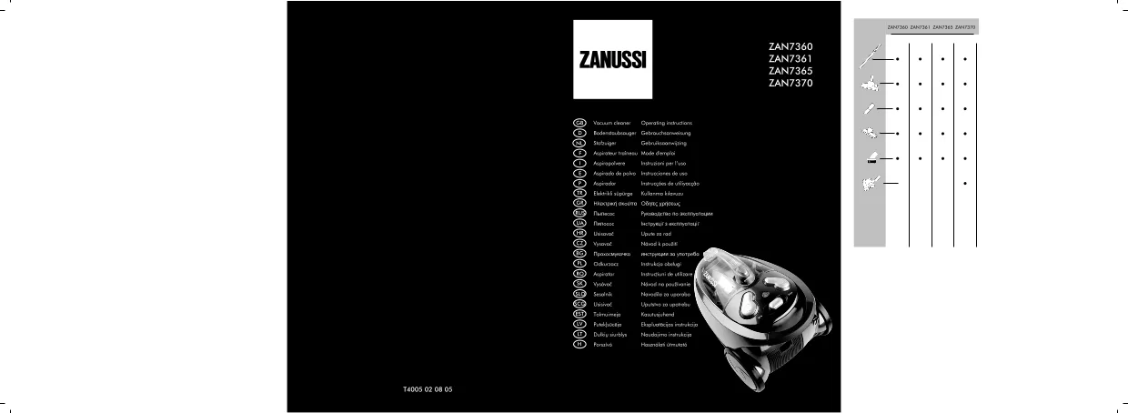 Первая страница инструкции Zanussi ZAN7360