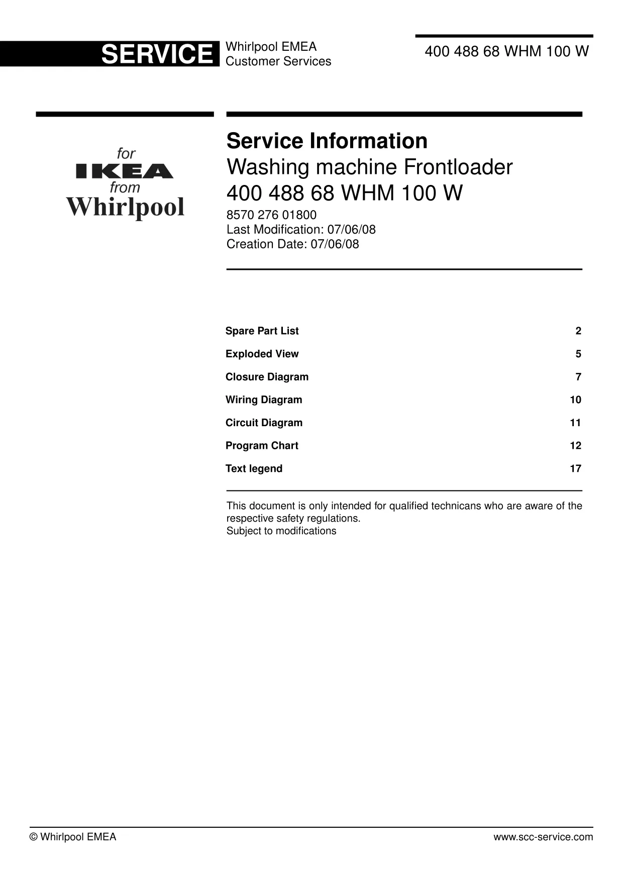 Первая страница инструкции IKEA 40048868WHM100W