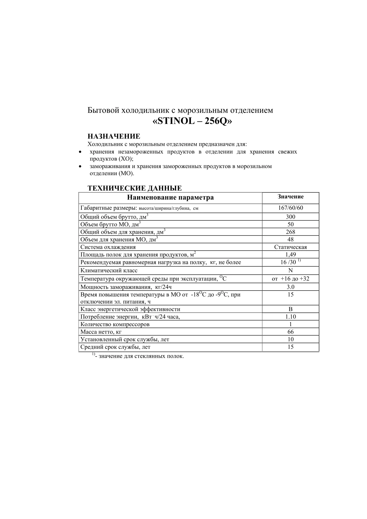 Первая страница инструкции Stinol 256Q