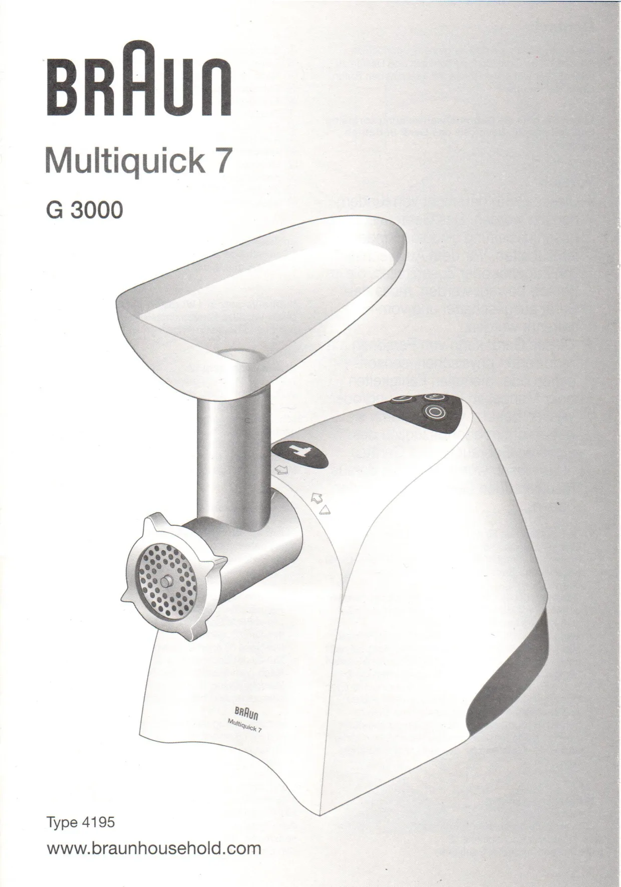 Первая страница инструкции Braun G3000