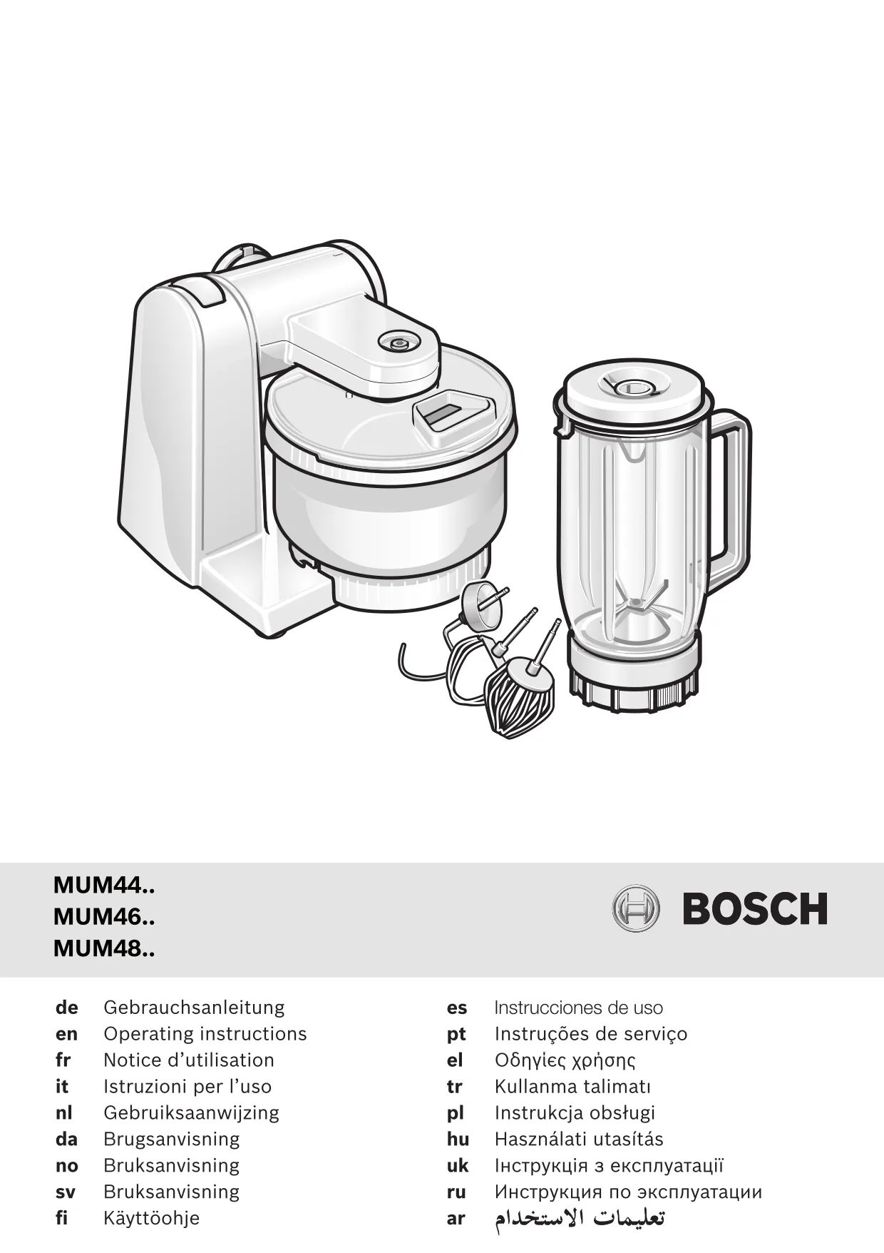 Первая страница инструкции Bosch MUM4657/03