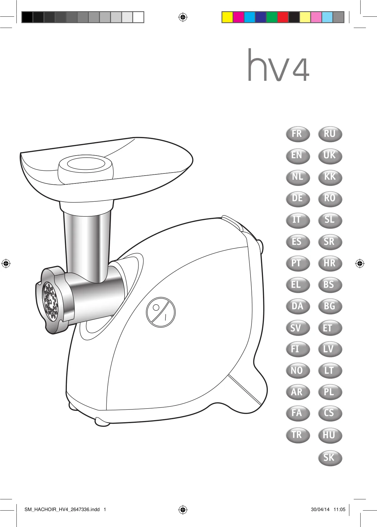 Первая страница инструкции Moulinex ME442139