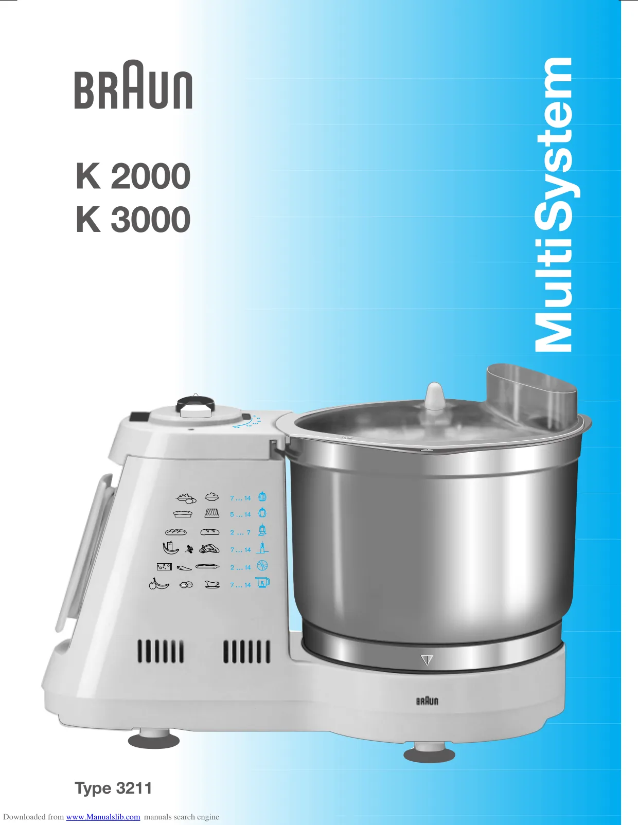 Первая страница инструкции Braun K 2000
