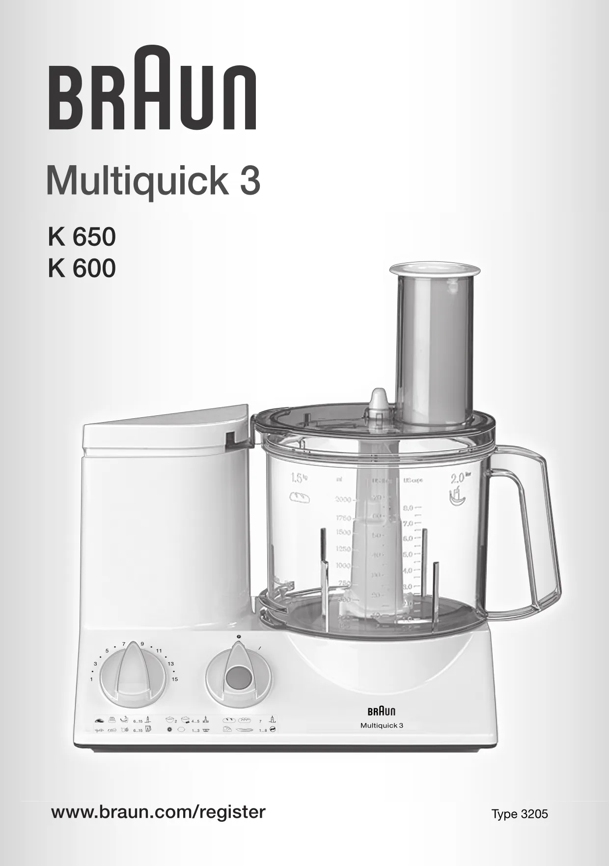 Первая страница инструкции Braun K 650