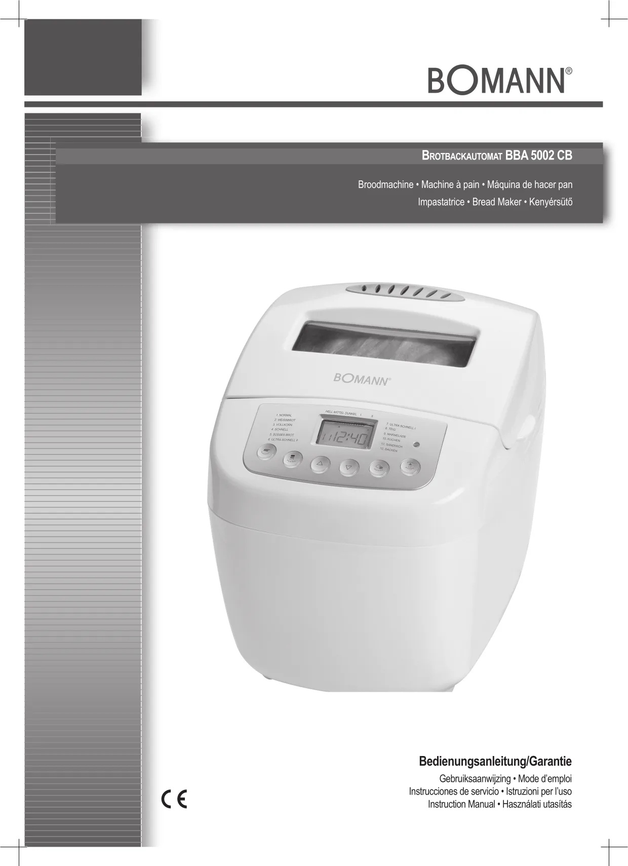 Первая страница инструкции Bomann BBA5002