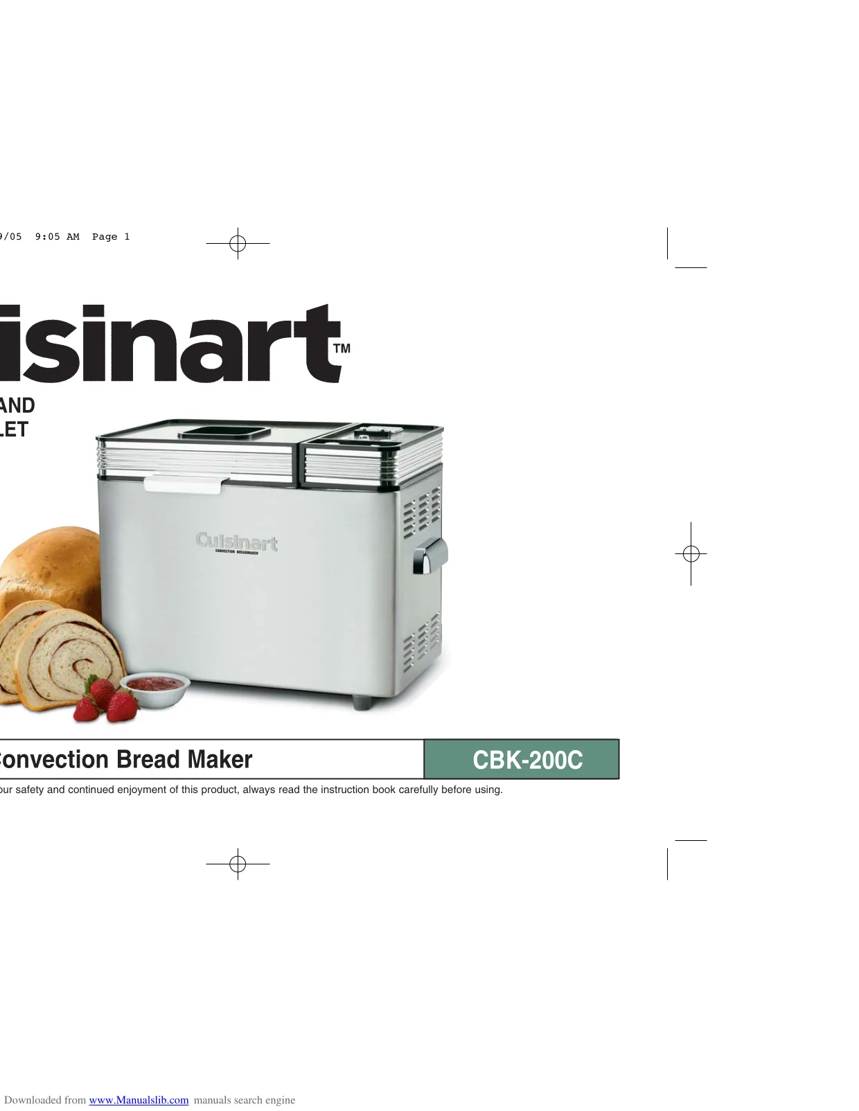 Первая страница инструкции Cuisinart CBK-200C