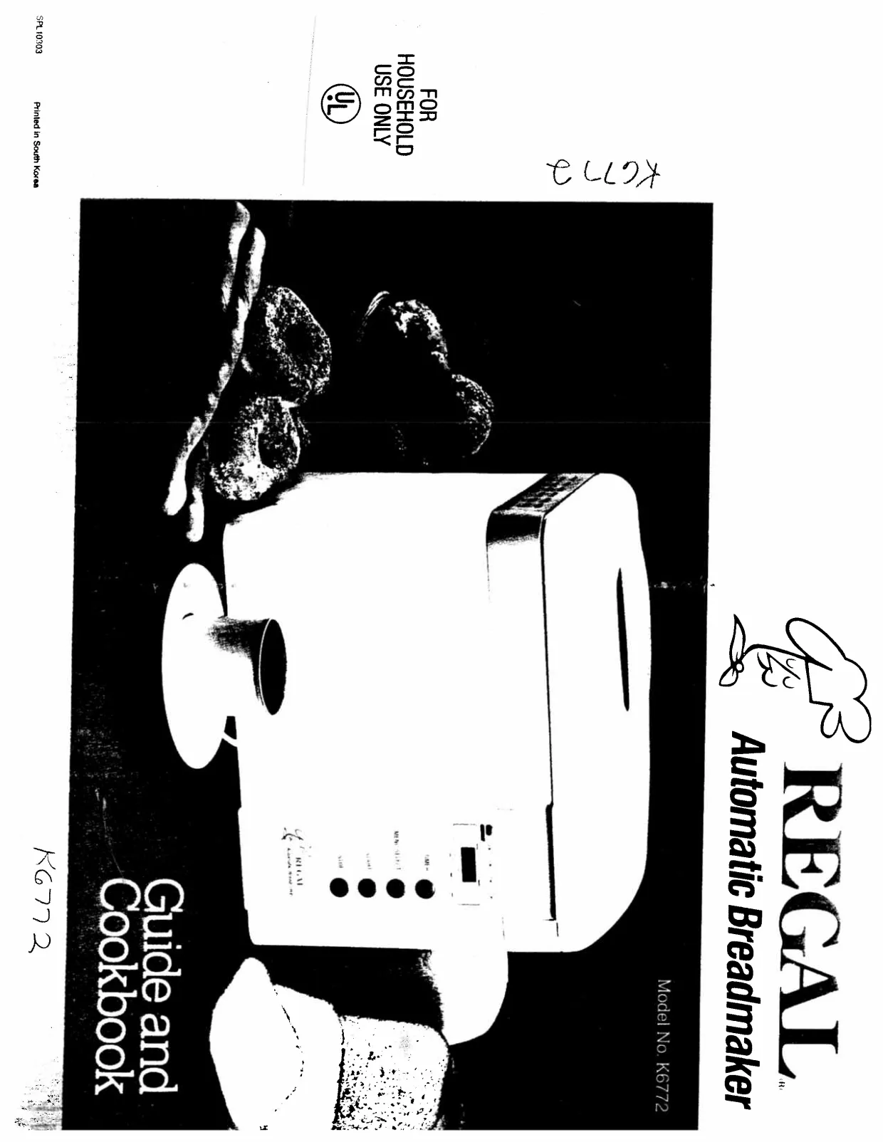 Первая страница инструкции Regal K6772