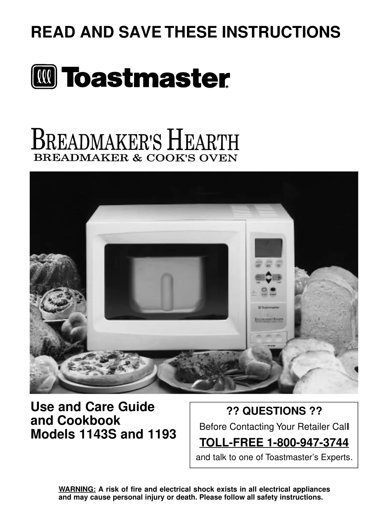 Первая страница инструкции Toastmaster 1143S