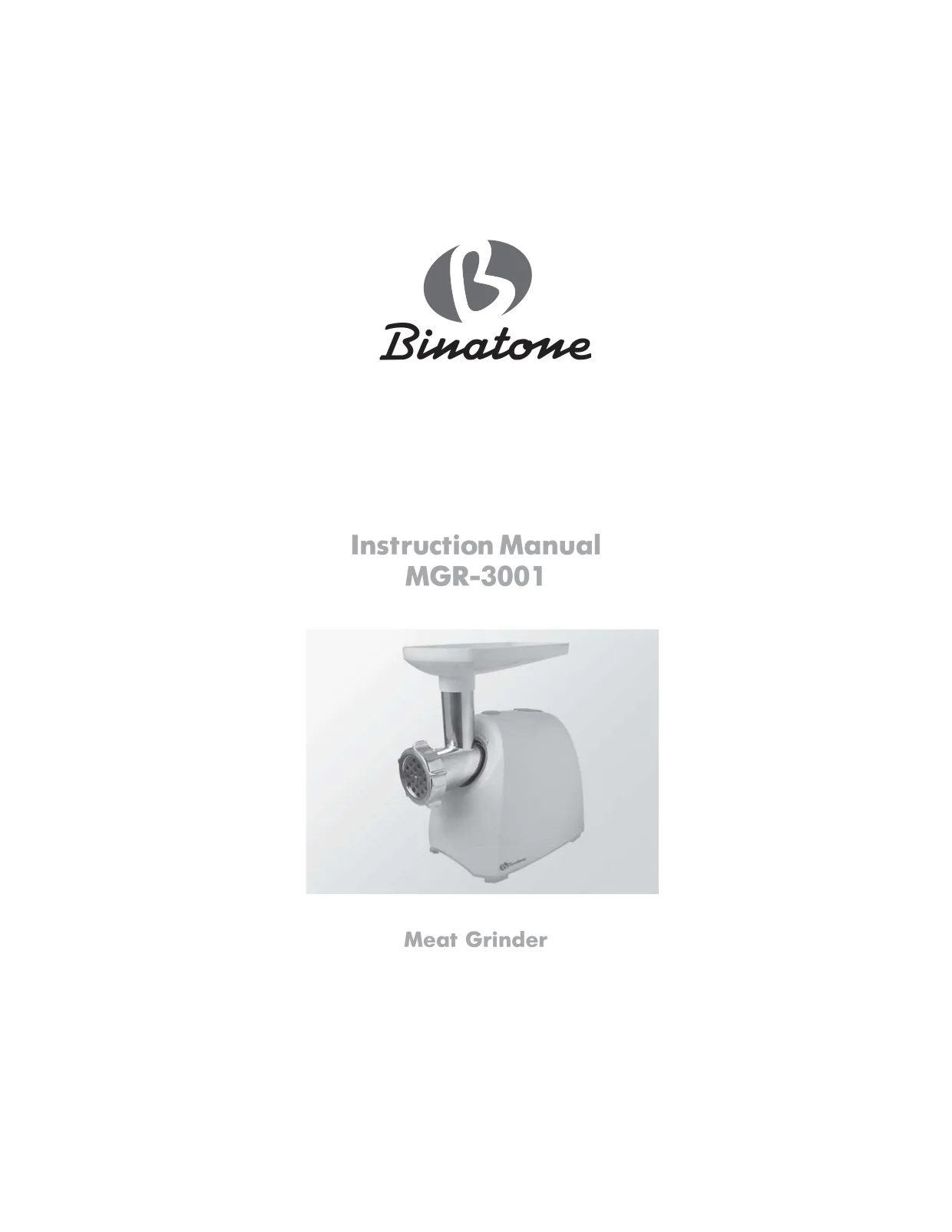 Первая страница инструкции Binatone MGR-3001