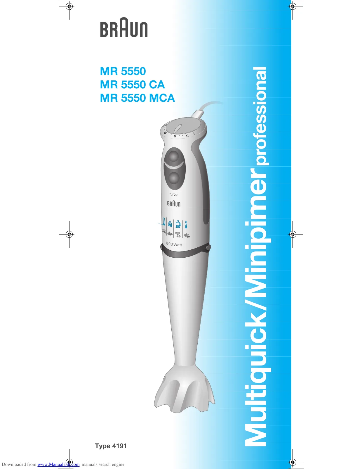 Первая страница инструкции Braun MR5555