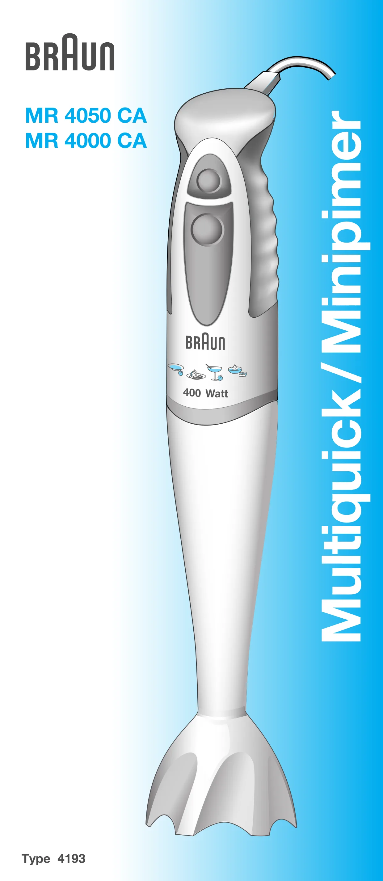 Первая страница инструкции Braun MR4050