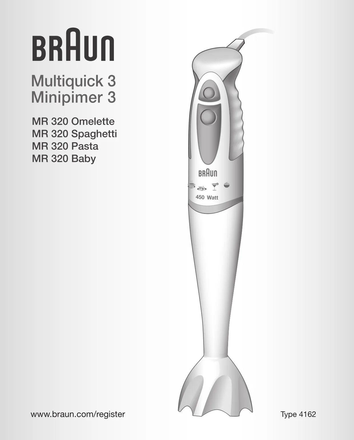 Первая страница инструкции Braun MR320