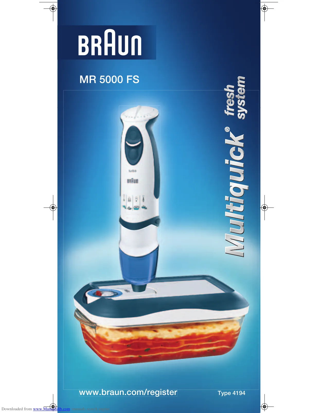 Первая страница инструкции Braun MR5000