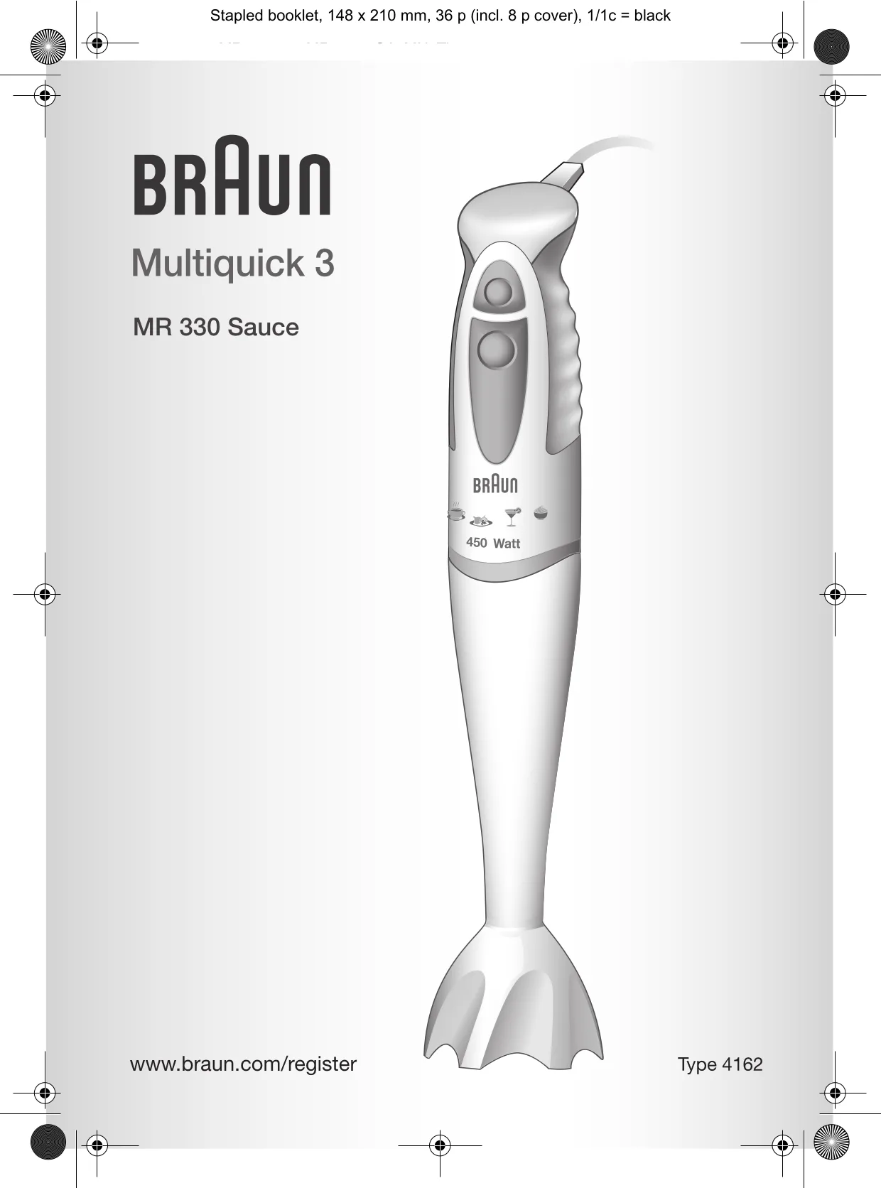 Первая страница инструкции Braun MR330