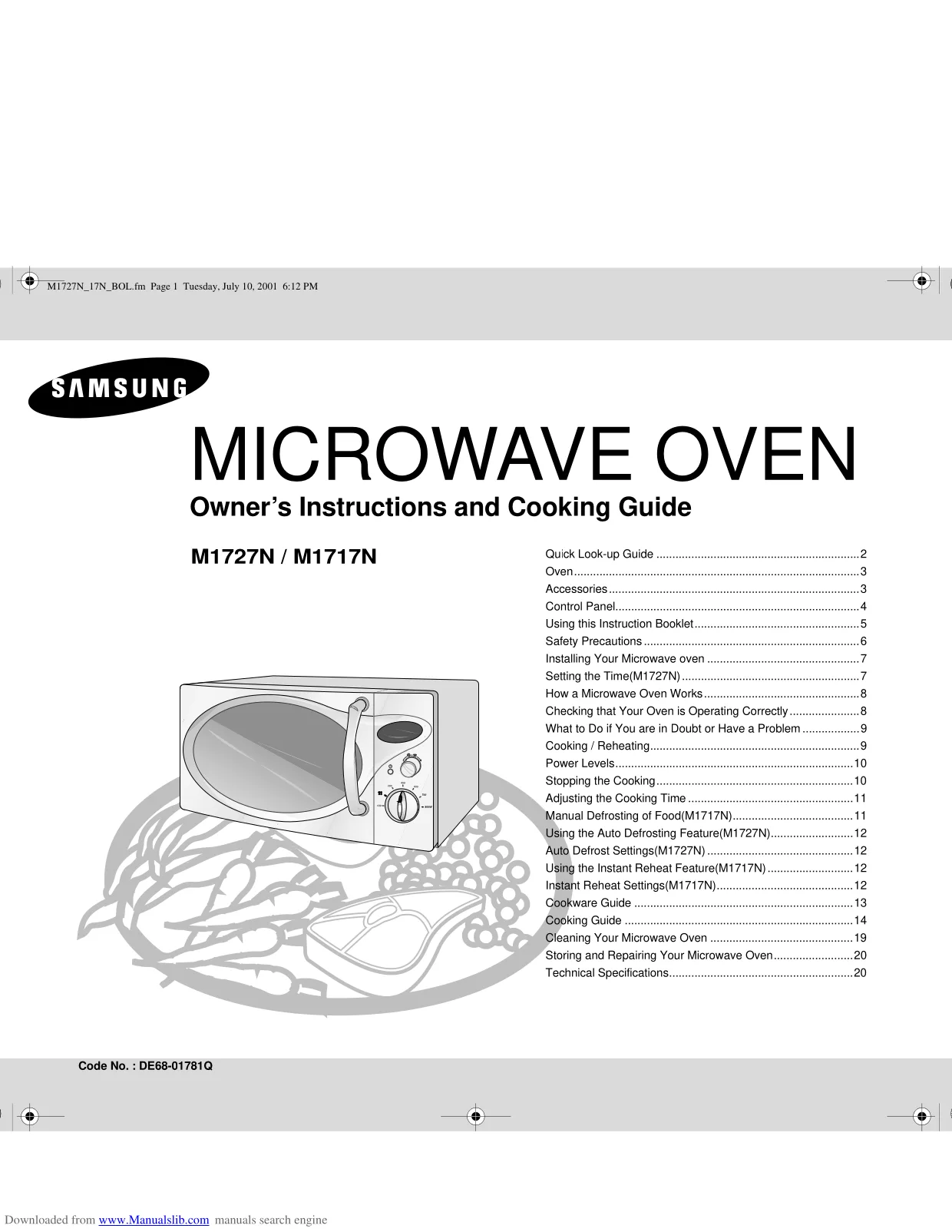 Первая страница инструкции Samsung M1727N