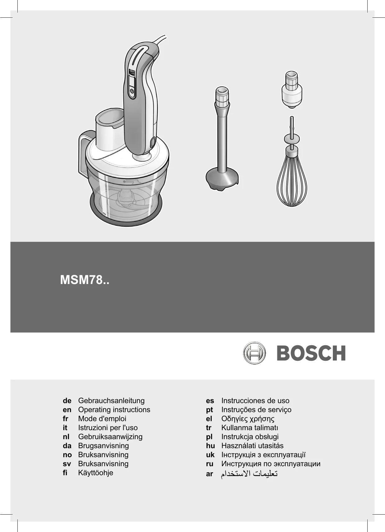 Первая страница инструкции Bosch MSM7800/01