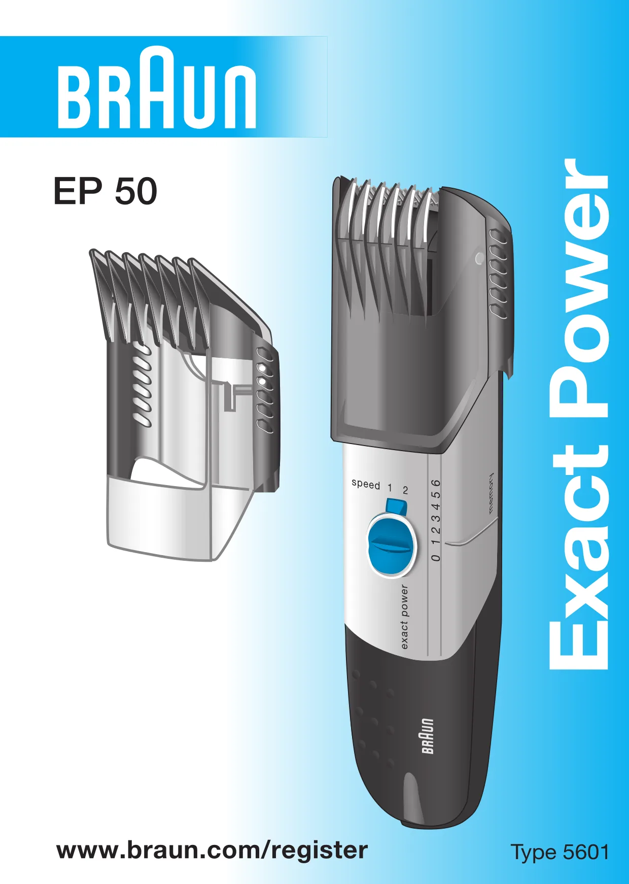 Первая страница инструкции Braun EP50