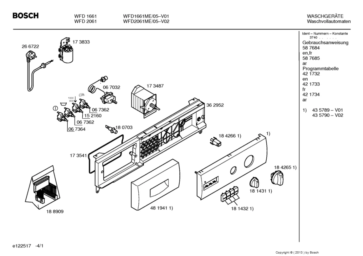 Первая страница инструкции Bosch WFD2061ME/05