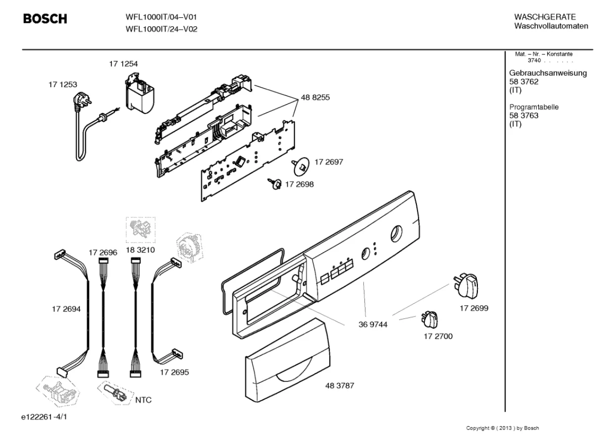 Первая страница инструкции Bosch WFL1000IT/24