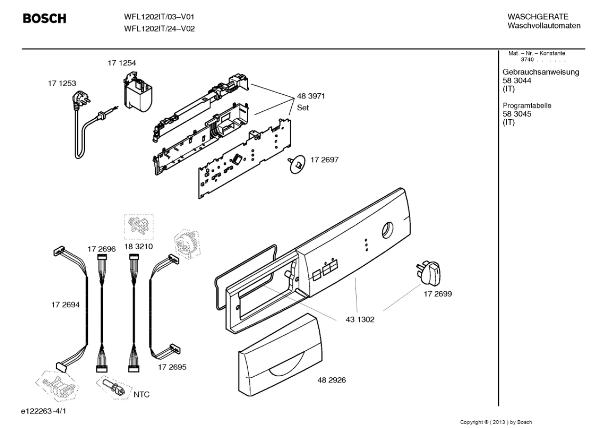 Первая страница инструкции Bosch WFL1202IT/24