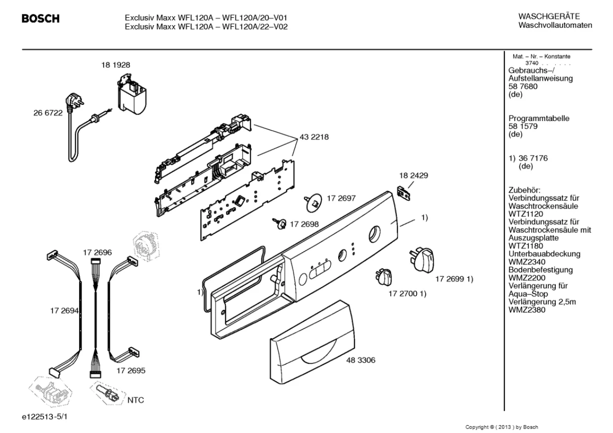 Первая страница инструкции Bosch WFL120A/22