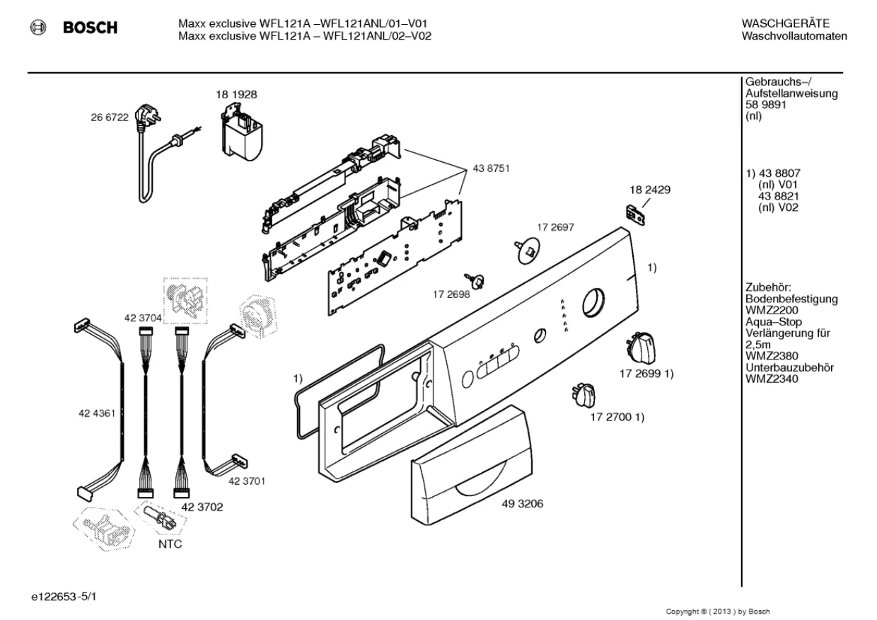 Первая страница инструкции Bosch WFL121ANL/02
