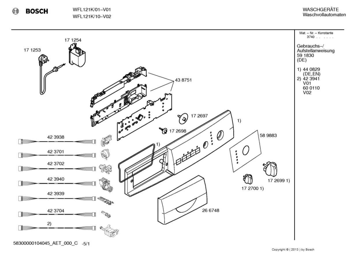 Первая страница инструкции Bosch WFL121K/01