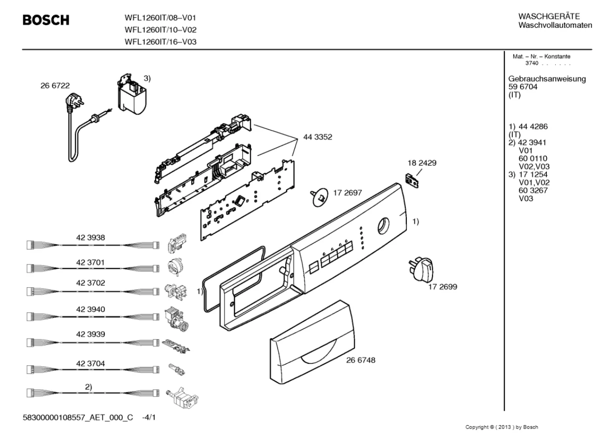 Первая страница инструкции Bosch WFL1260IT/16