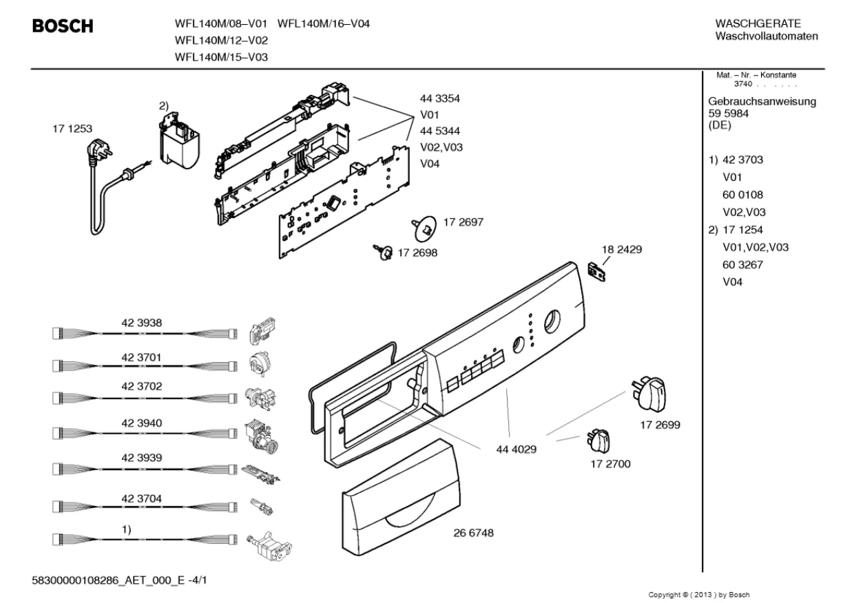 Первая страница инструкции Bosch WFL140M/12