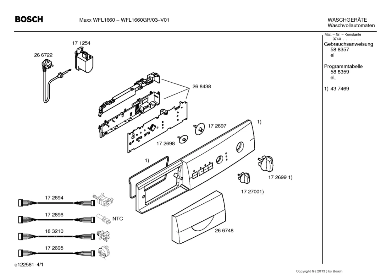 Первая страница инструкции Bosch WFL1660GR/03