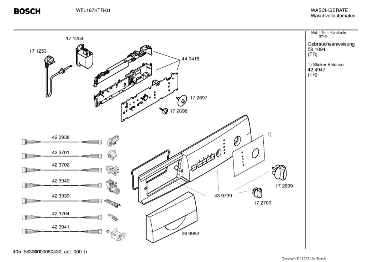 Первая страница инструкции Bosch WFL187KTR/01