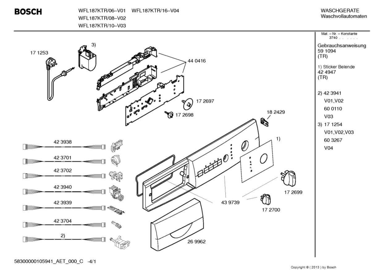Первая страница инструкции Bosch WFL187KTR/06