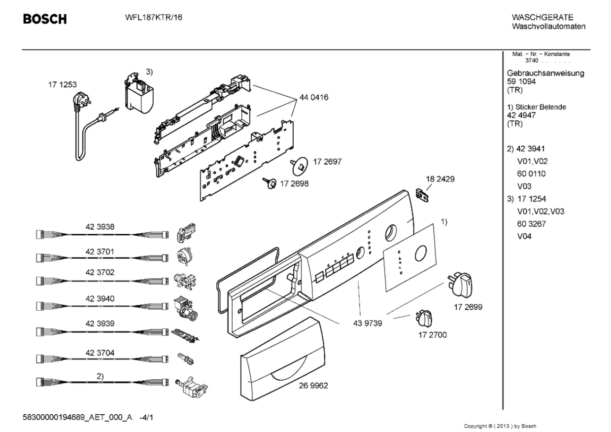 Первая страница инструкции Bosch WFL187KTR/16