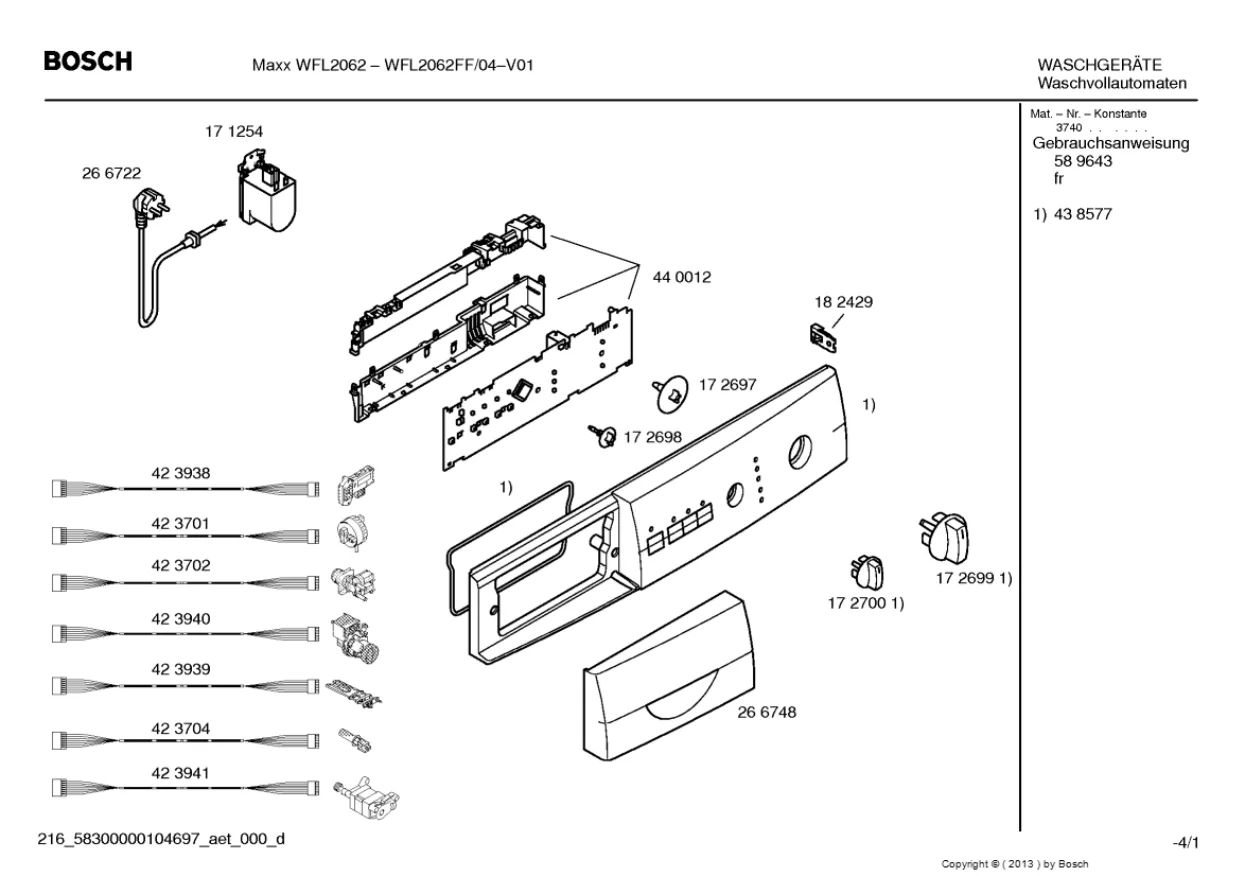 Первая страница инструкции Bosch WFL2062FF/04