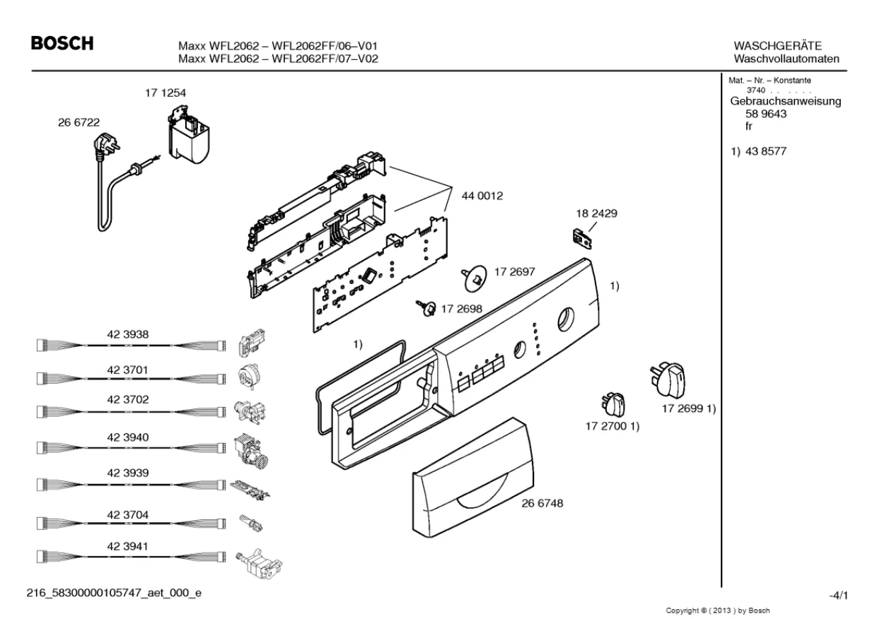 Первая страница инструкции Bosch WFL2062FF/07